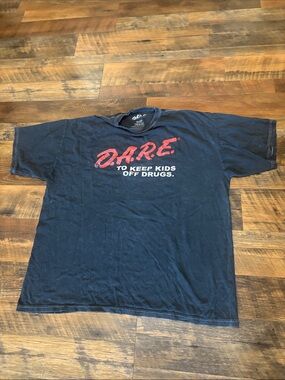 D.A.R.E. Black Graphic Tee with Red Logo